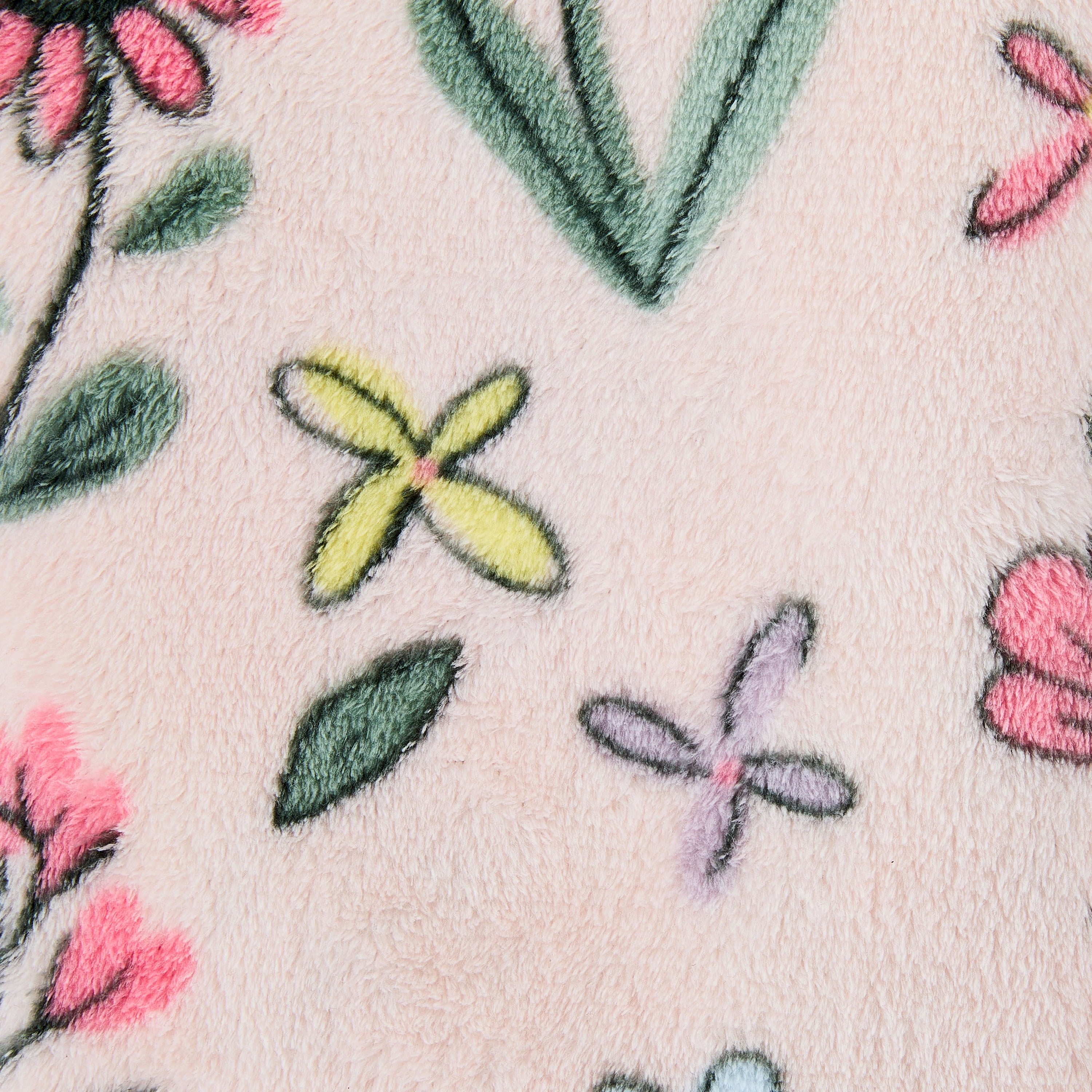 Floral Plush Baby Blanket - Multicolor, 30 in X 36 In