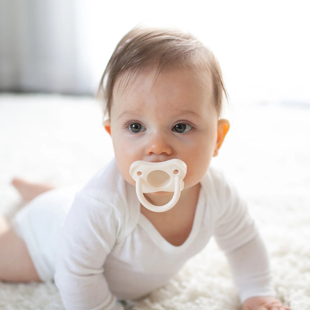 Happypaci 100% Silicone Pacifier 0-6M, BPA Free, Cool Gray, Green, Ecru, 3 Pack