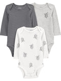 Baby Bodysuits, 3-Pack, Sizes Preemie-24 Months