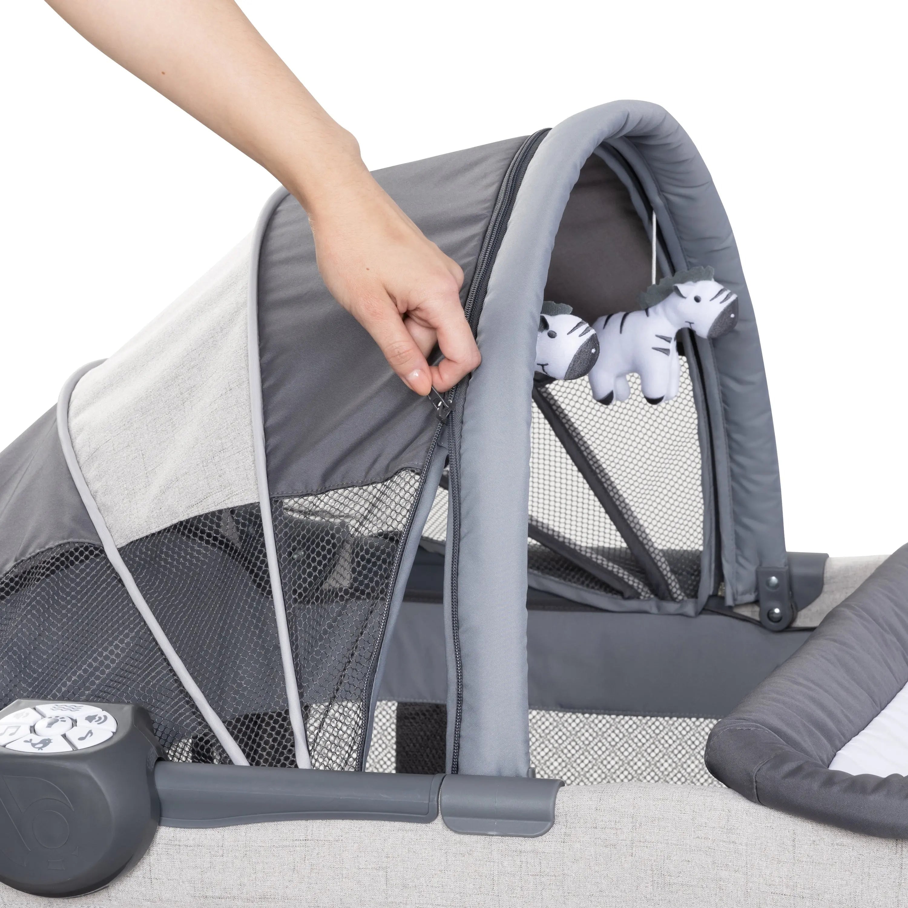 Baby Trend Deluxe II Nursery Center Playard in Misty Grey