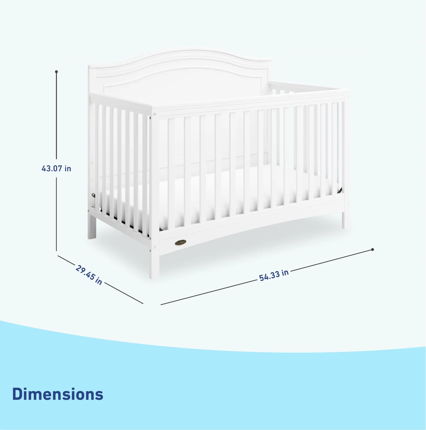 Graco Paris 4-In-1 Convertible Baby Crib, White