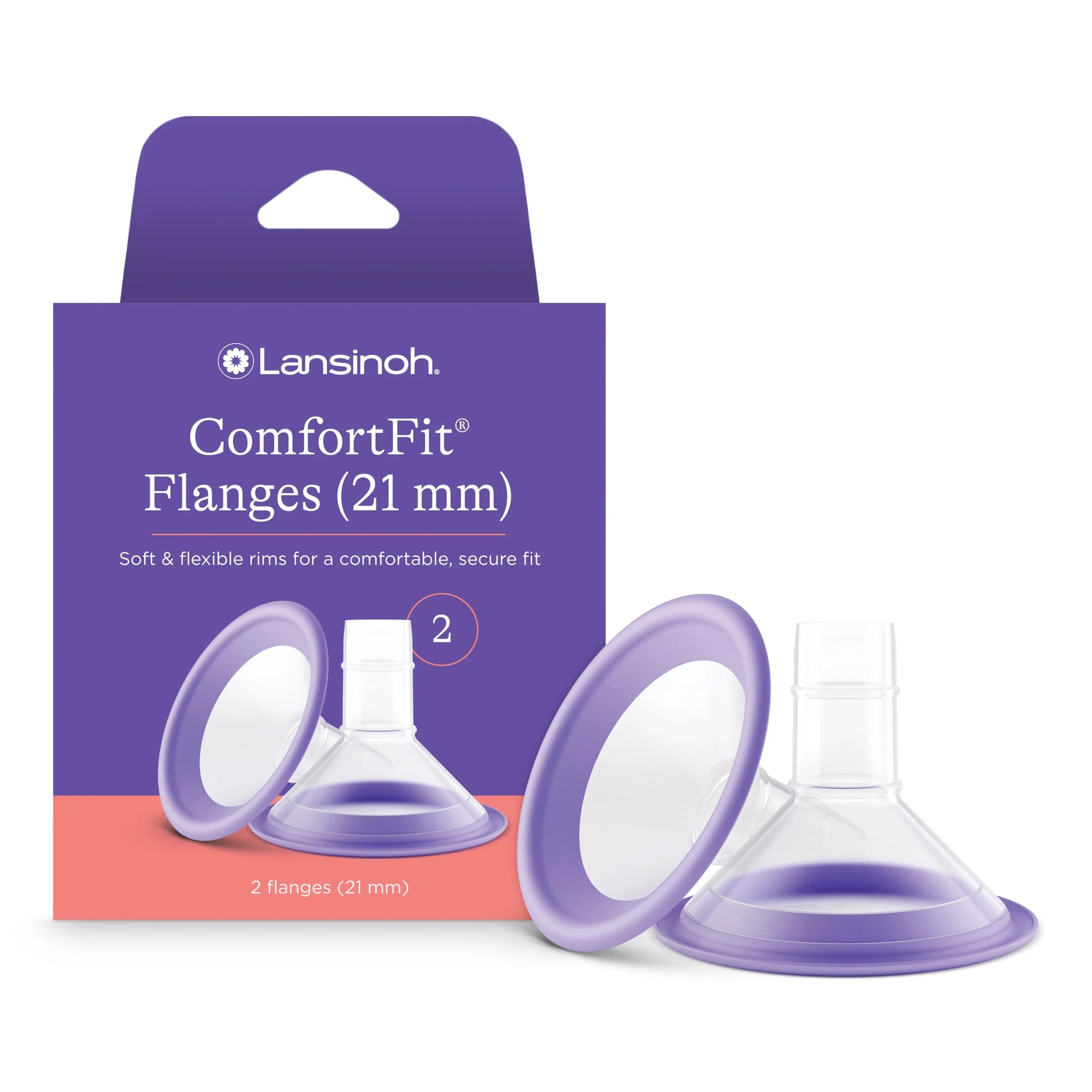 Comfortfit Breast Pump Flanges 21Mm, 2 Ct