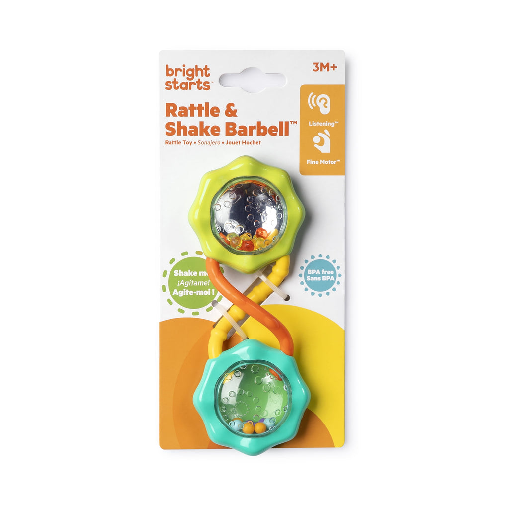 Rattle & Shake Bpa-Free Baby Barbell Toy, Green, for Ages Newborn +