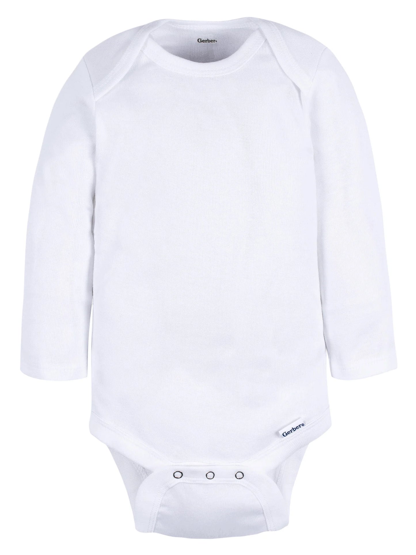 Gerber Gender Neutral Leisure White Long Sleeve Cotton Bodysuit, 3-Pack, Sizes Preemie - 24 Months