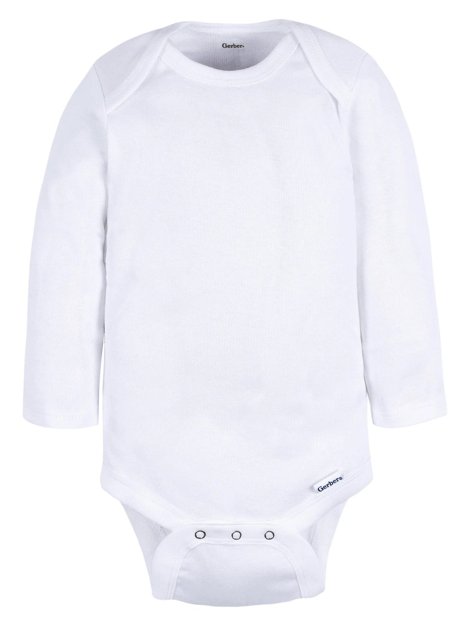 Gerber Gender Neutral Leisure White Long Sleeve Cotton Bodysuit, 3-Pack, Sizes Preemie - 24 Months