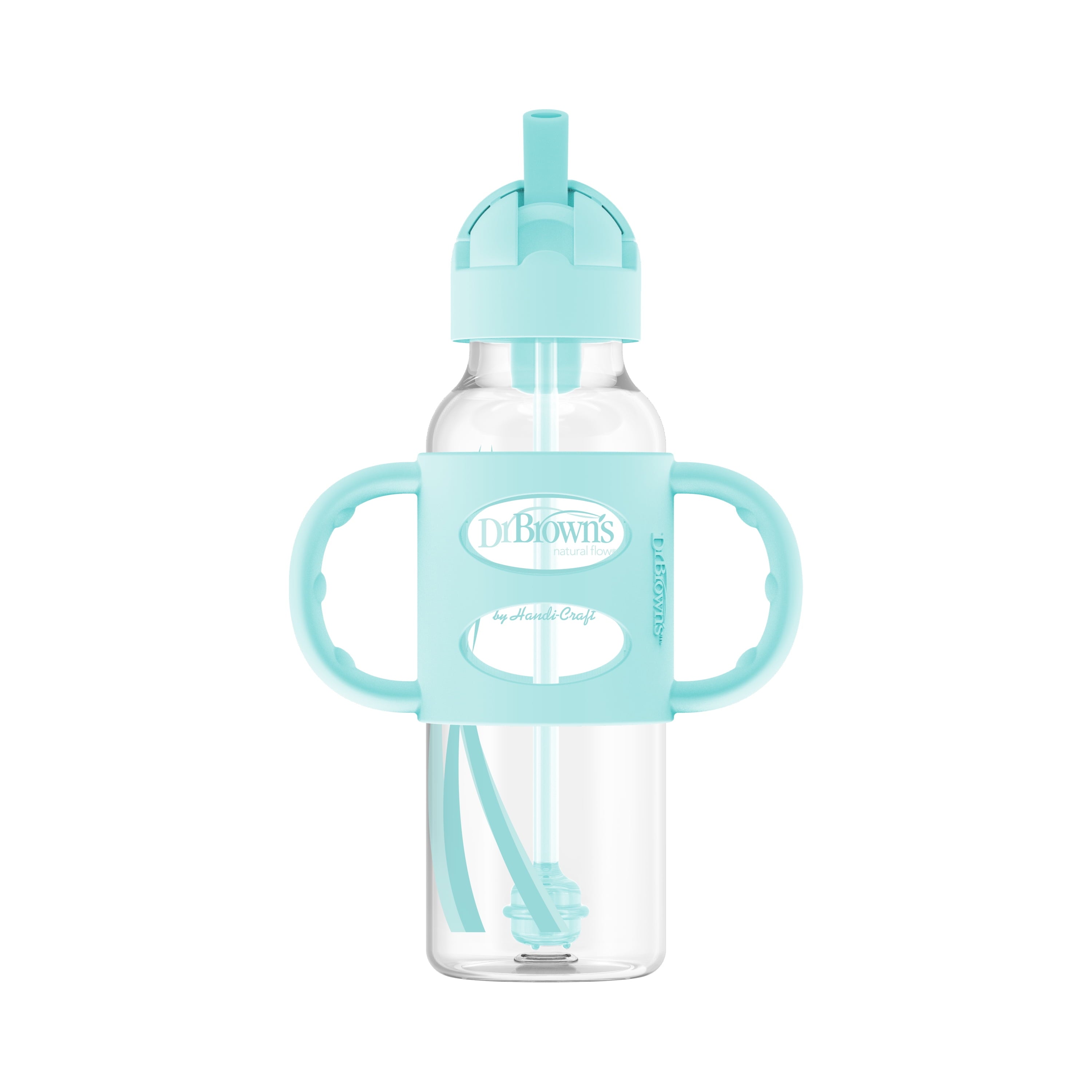 Milestones Sippy Straw Bottle with Silicone Handles - Green - 8Oz