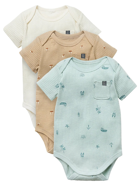 by Gerber Baby Neutral Organic 3-Pack Short Sleeve Bodysuits, 0/3 Months - 24 Months