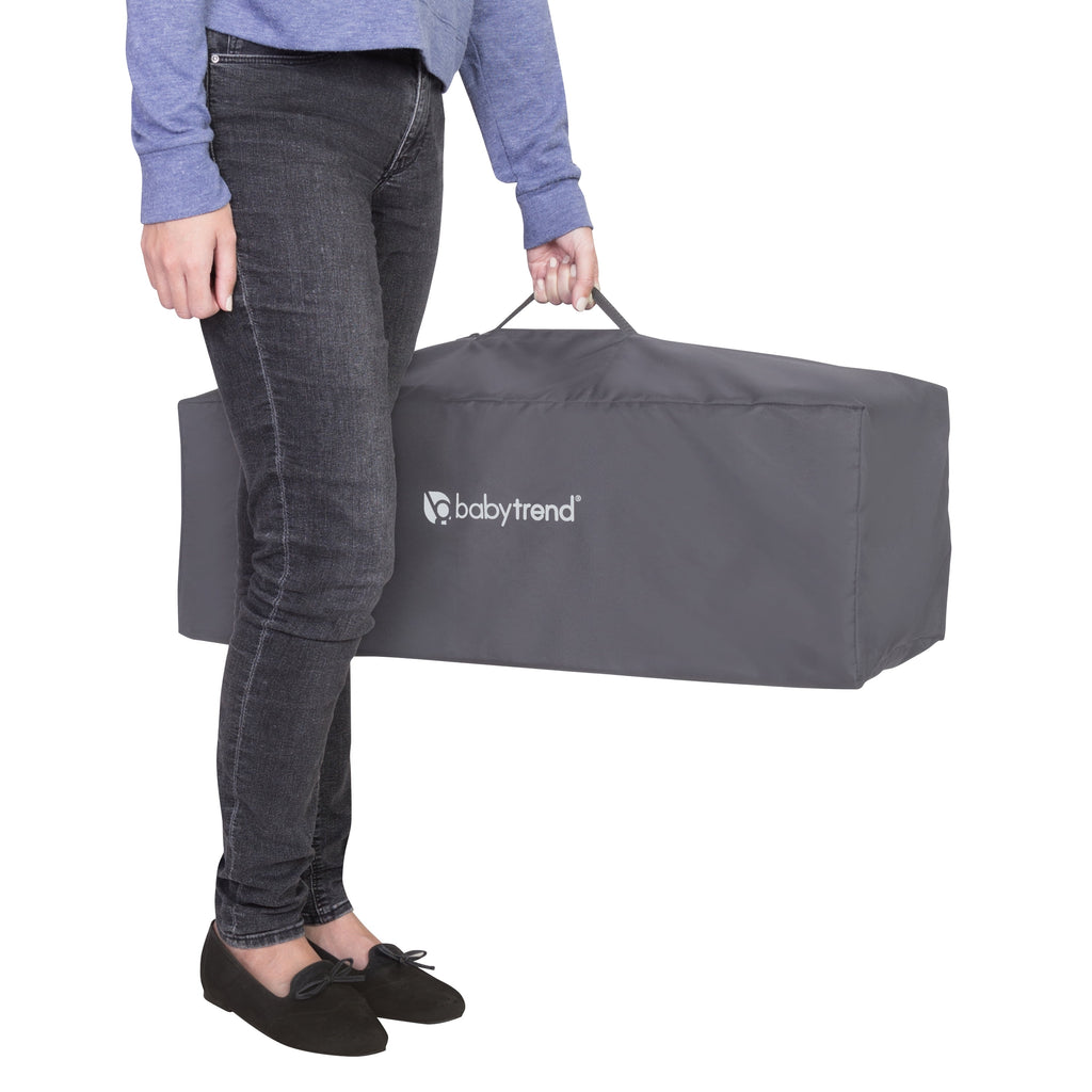 Baby Trend Nursery Center Playard with Animal Toys, Grey