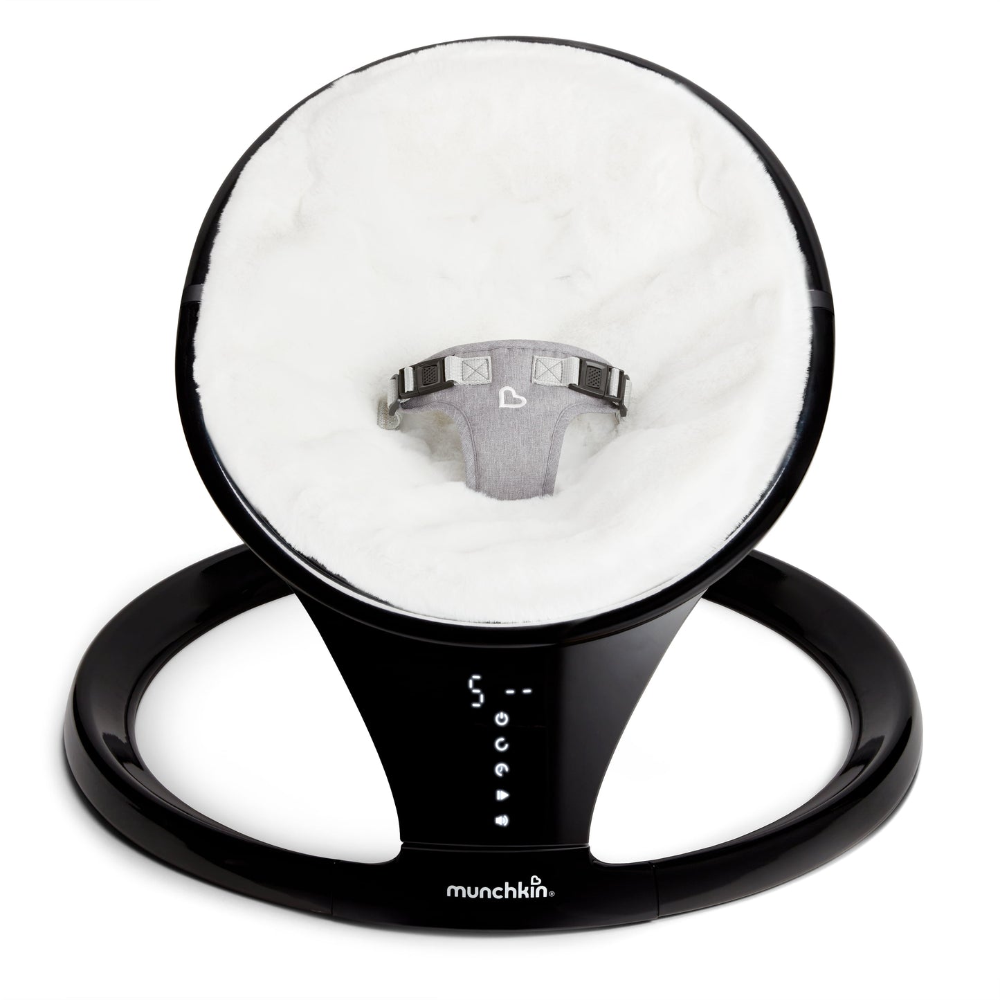 Munchkin® Bluetooth Enabled Infant Baby Swing, 5 Ranges of Motion, Black, Unisex