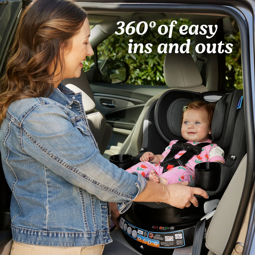 Easyturn 360 2-In-1 Convertible Car Seat, Cyran, Black