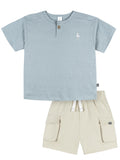 by Gerber Baby and Toddler Boy Textured Shirt and Cargo Short Set, 2-Piece, Sizes 0/3 Months - 5T