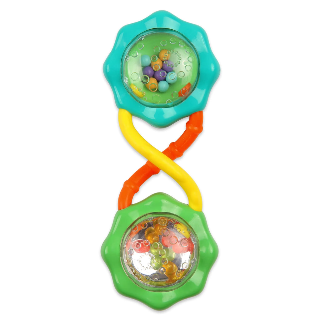 Rattle & Shake Bpa-Free Baby Barbell Toy, Green, for Ages Newborn +