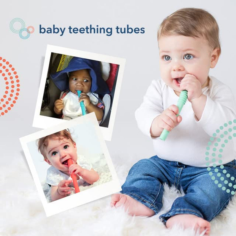 - Made in the USA Baby Teething Toys - Soft & Durable Infant Toys and Toddler Silicone Teether - 7 Inches, Pink - Baby Must Haves for Teething Relief - Food Safe & Easy to Clean