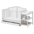 Solano 4-In-1 Convertible Baby Crib and Changer with Drawer, White