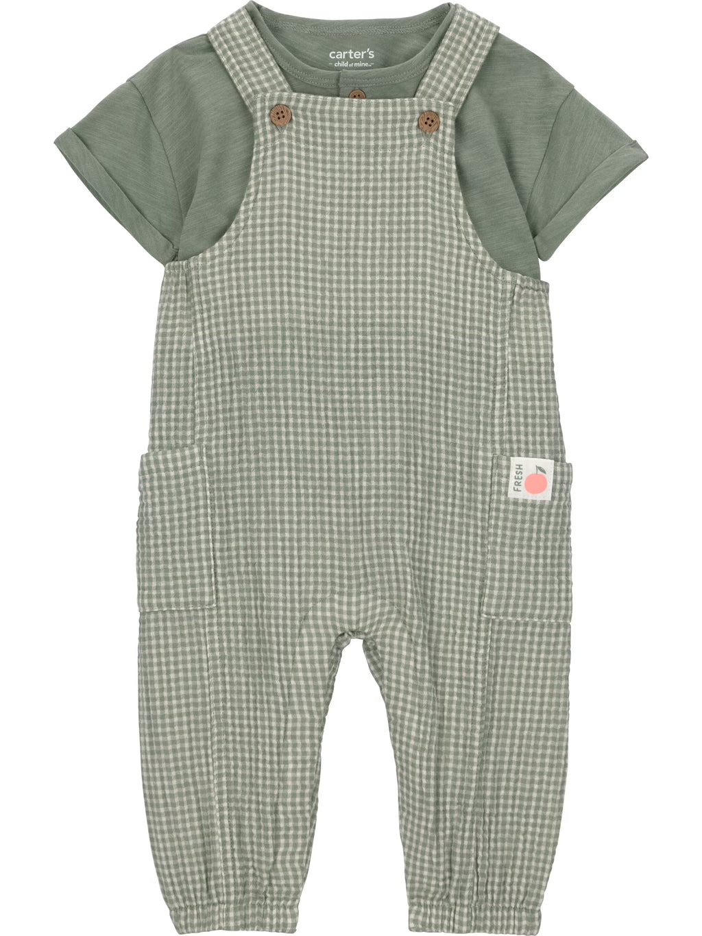 Baby Boy Overalls Set, 2-Piece, Sizes 0/3-24 Months