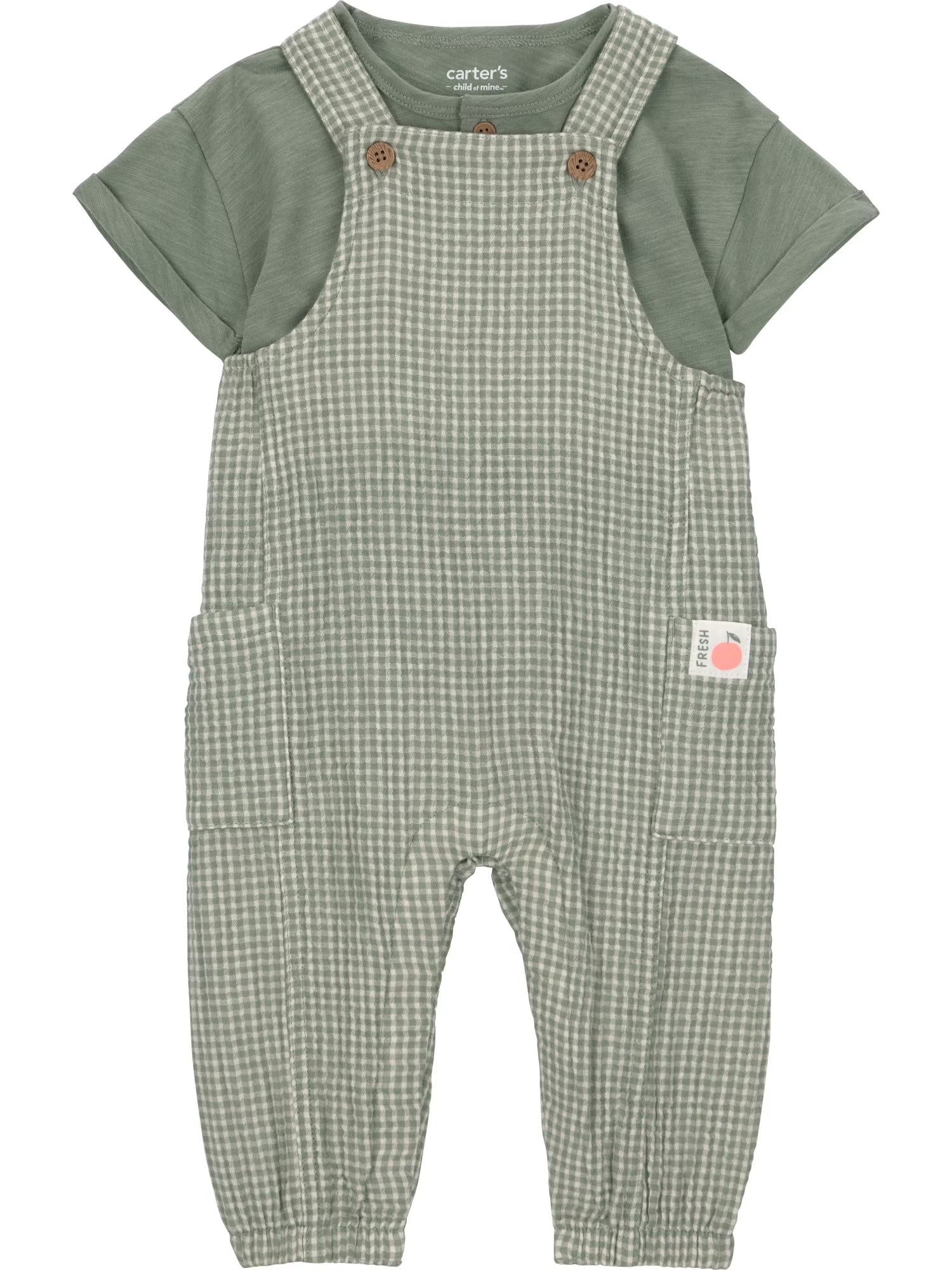 Baby Boy Overalls Set, 2-Piece, Sizes 0/3-24 Months