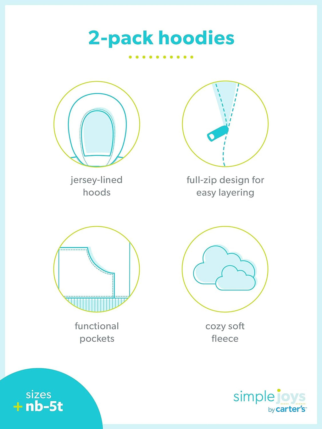 Baby-Boys 2-Pack Full Zip Hoodies