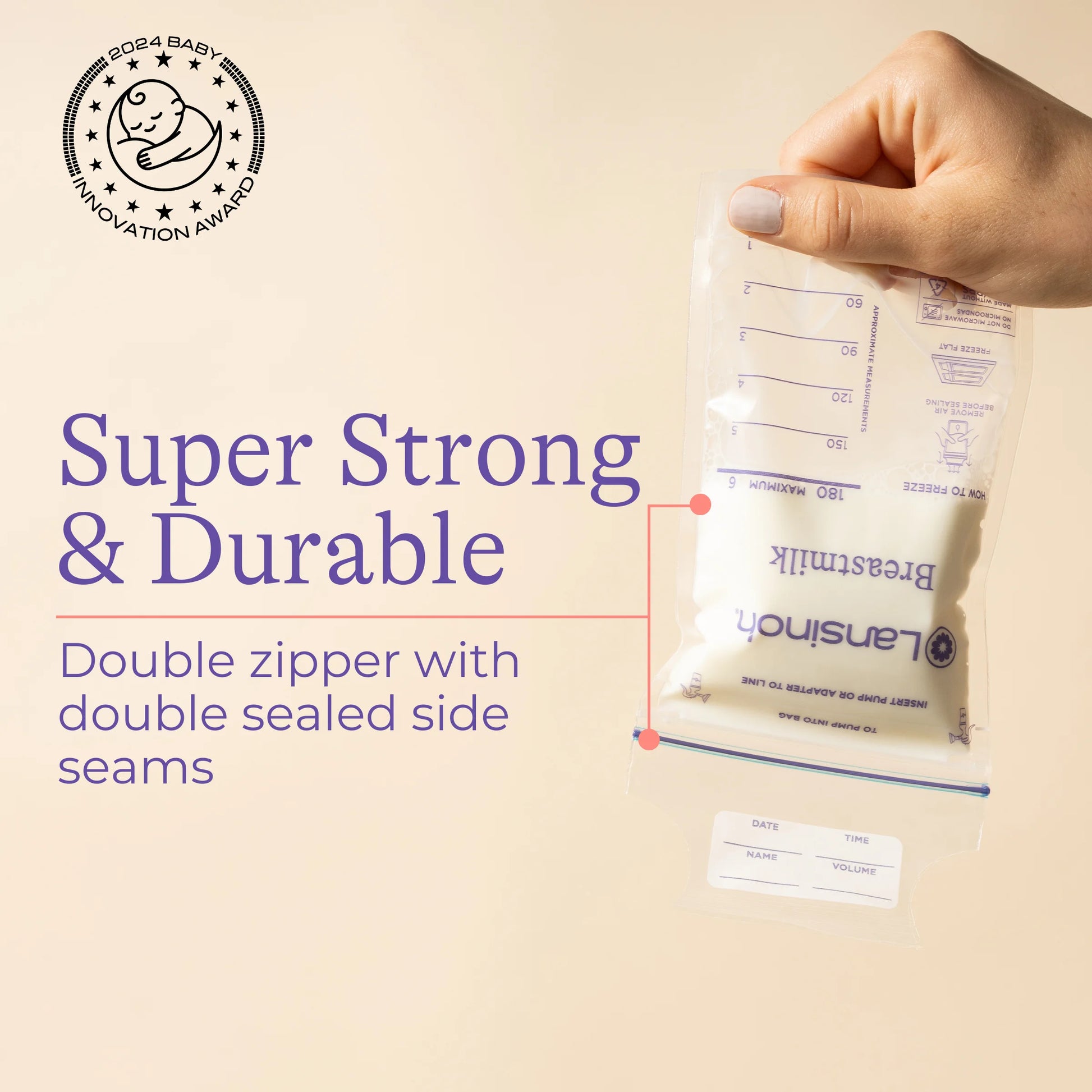 (3 Pack)  Breastmilk Storage Bags, 100 Count, Fast Freeze & Thaw, 6 Oz