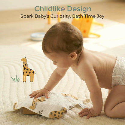 Momcozy Soft & Absorbent Baby Washcloths - 4 Layer Design| Medium Thickness| Premium Cotton for Newborns' Skin-Great for Bathing, Wiping & On-The-Go Use, Shower Gift and Essential(5 Pack, 10X11 Inch)