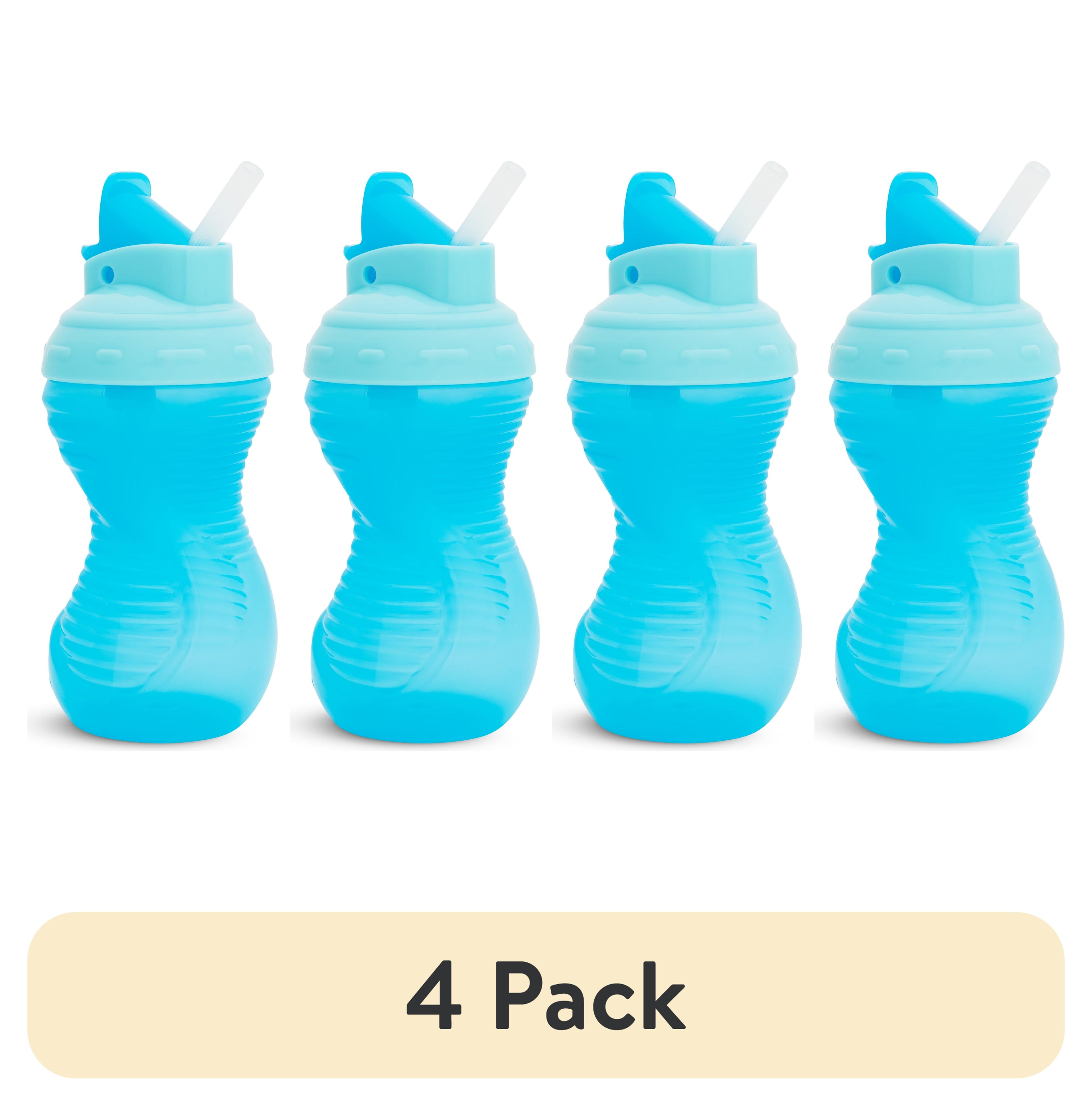 (4 Pack) Munchkin® Mighty Grip® Flip Straw Cup, 10 Oz, Blue, Unisex
