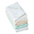 Star and Moon Cotton Flannel Receiving Blankets, 4 Pack