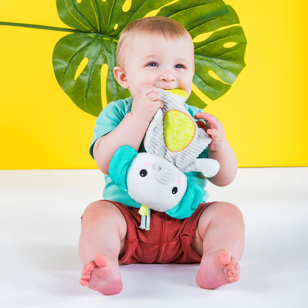 Snuggle & Teethe Plush Teether - Elephant, Unisex, Ages Newborn +