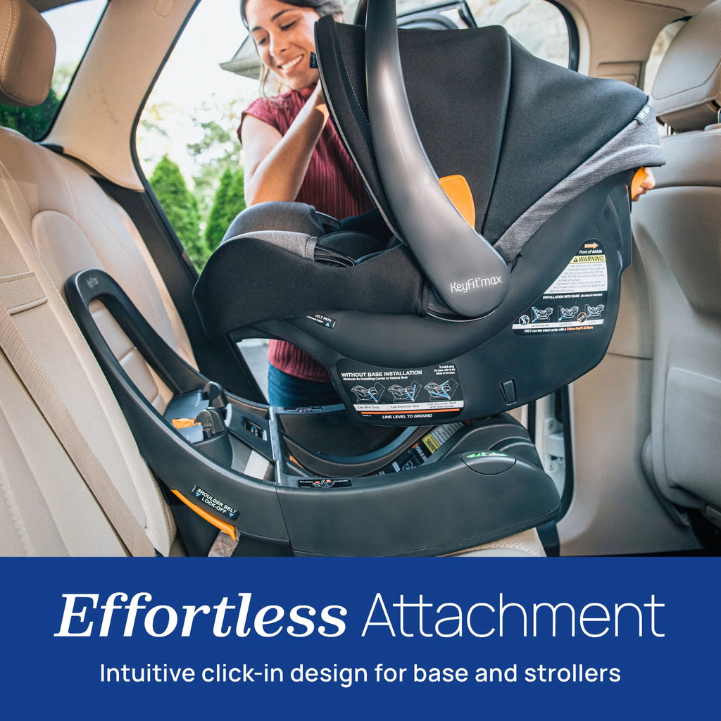 Keyfit® Max Zip Cleartex® Extended-Use Infant Car Seat and Stay-In-Car Base, Rear-Facing, 1-Hand Adjust Handle, Zip-Open Privacy Shield - Sierra (Beige), New