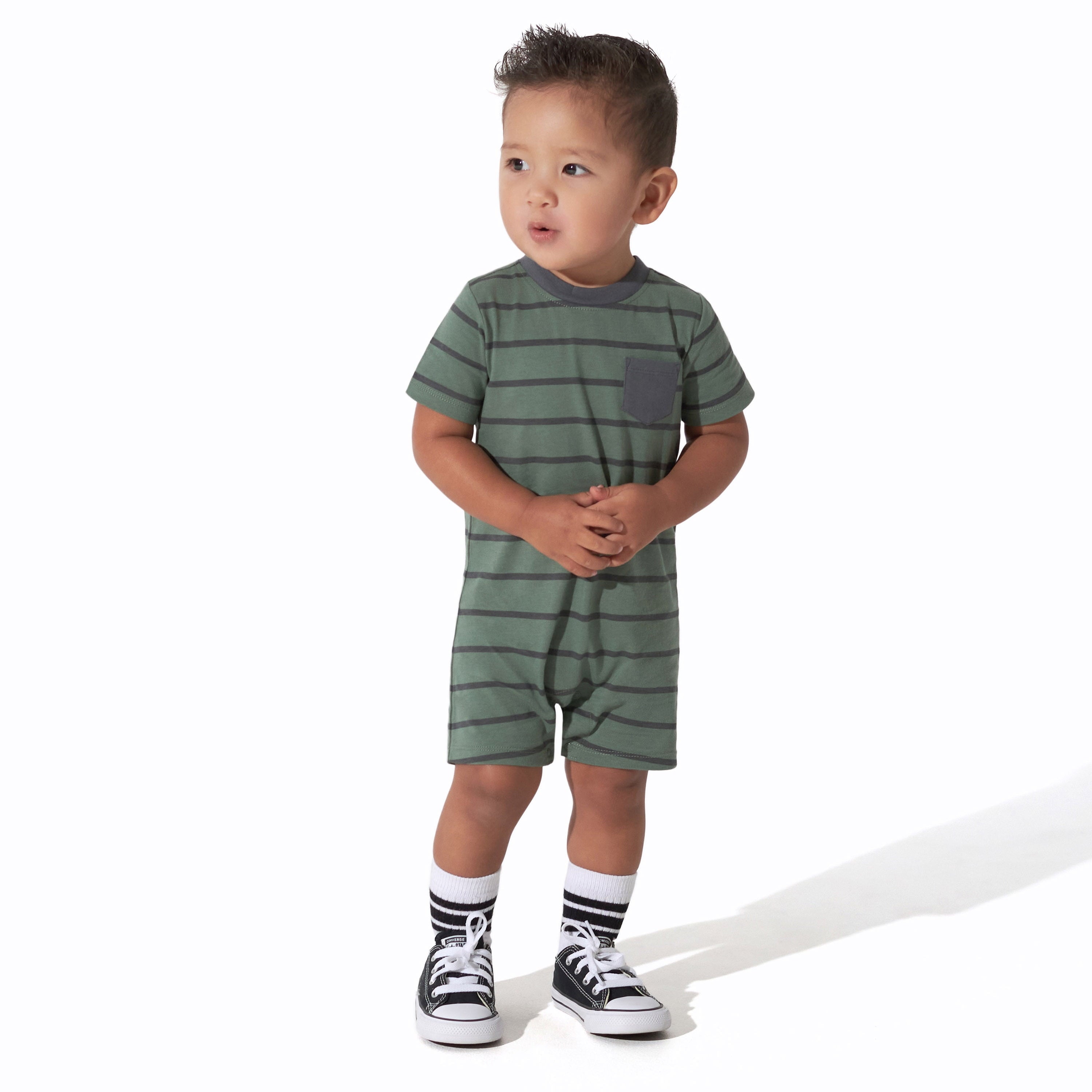 Brand Baby Boy Short Sleeve and Sleeveless Rompers, 3-Pack, Sizes 0/3 Months - 24 Months