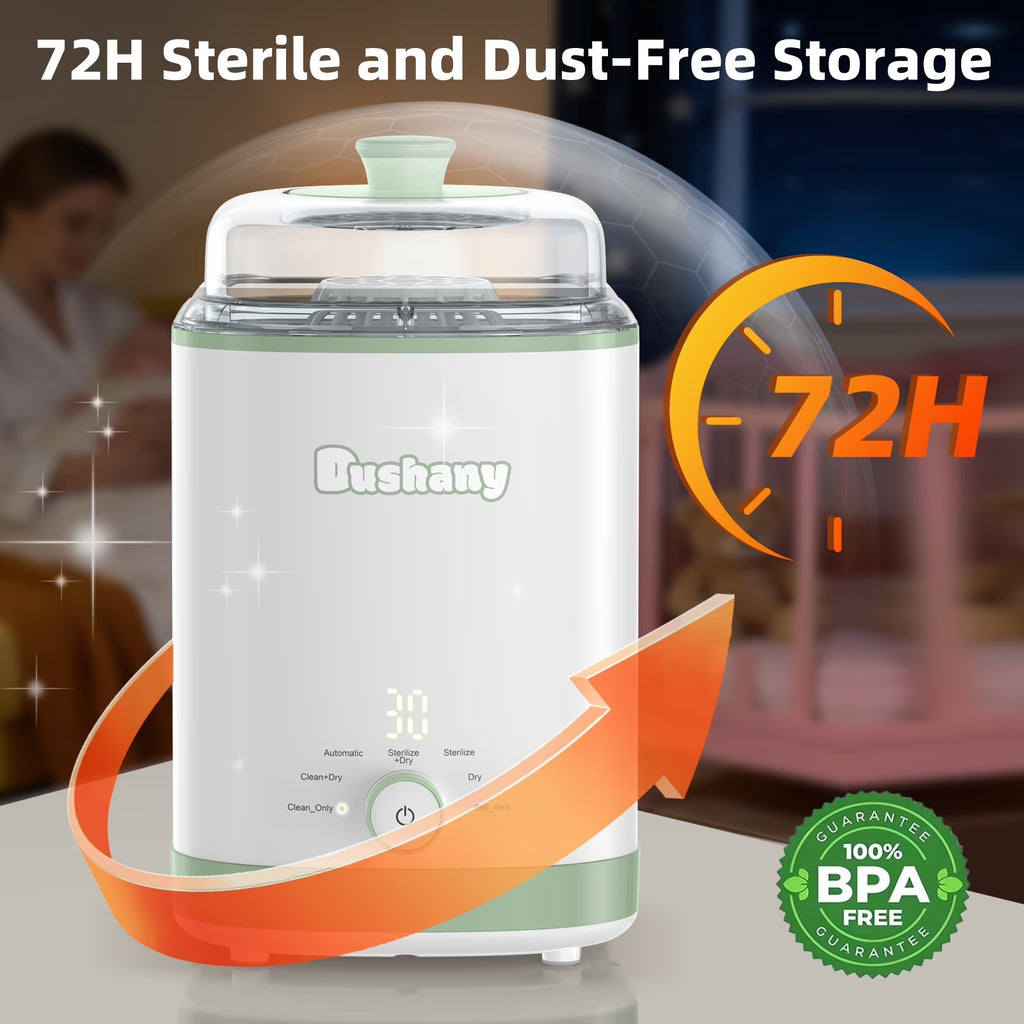 All-In-One Baby Bottle Washer Sterilizer Dryer, Countertop Machine for Bottles & Pump Parts, Replaces Hand Washing, White