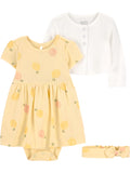 Baby Girl Dress Set, 3-Piece, Sizes Preemie-6/9 Months