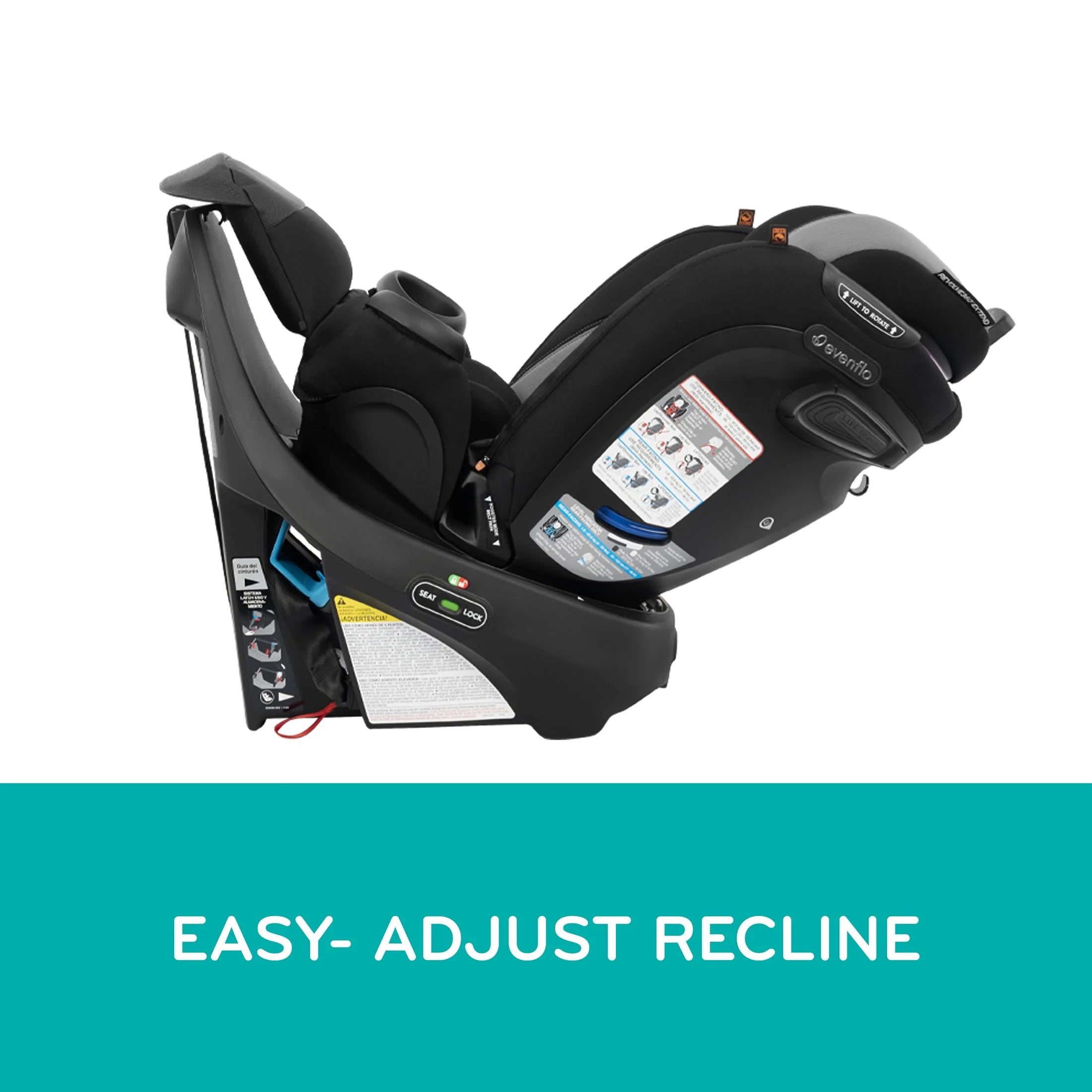 Revolve360 Extend All-In-One Rotating Car Seat with Quick Clean Cover, Rowe Pink