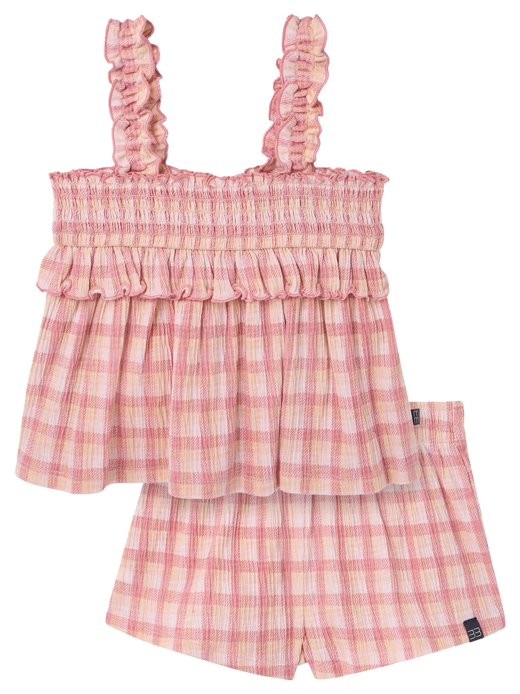 by Gerber Toddler Girl Square Neck Ruffle Outfit Set, 2-Piece, Sizes 12 Months - 5T
