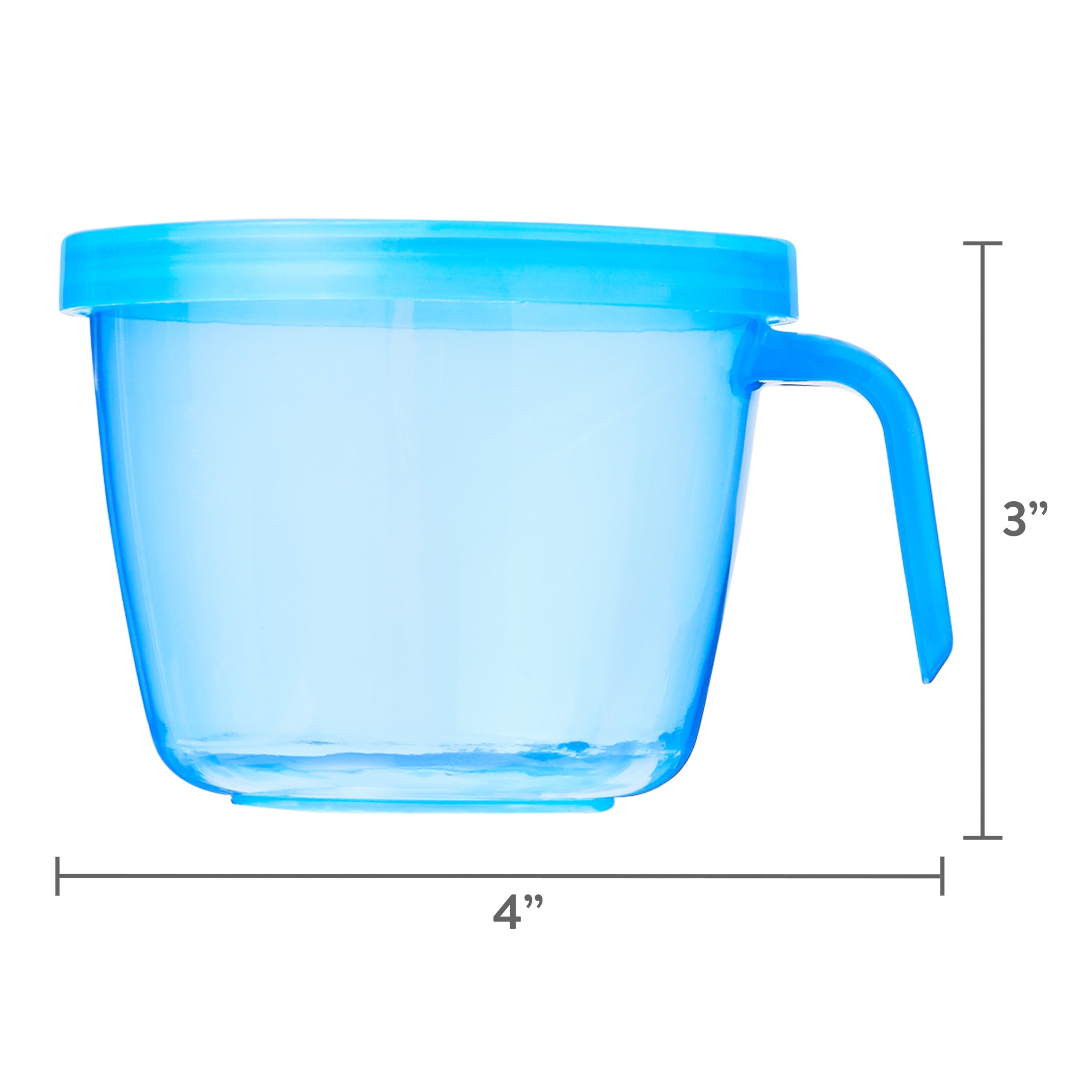 Bpa-Free Plastic Snack Cups with Handle, Multi-Color, 4 Count