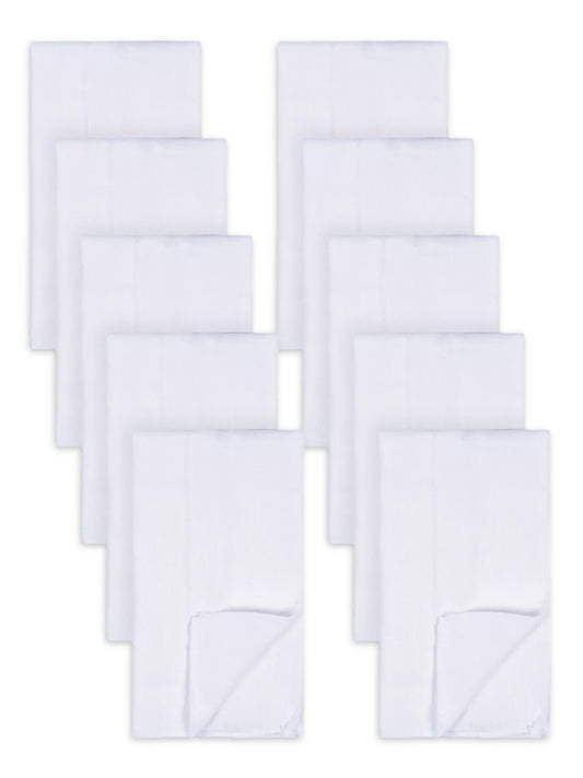 Gerber Baby Neutral White Prefold Birdseye Diaper with Absorbent Pad, 10-Pack, One Size