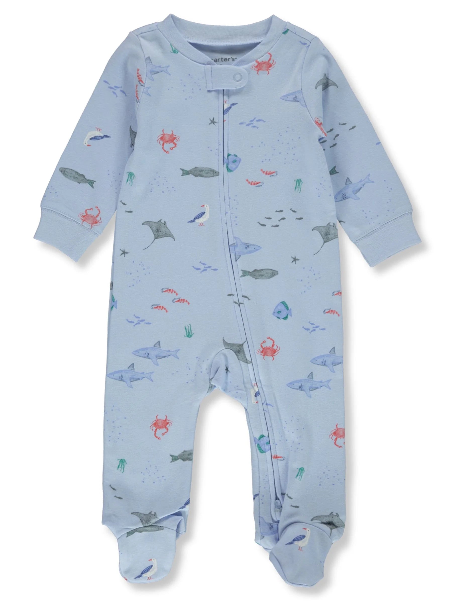 Baby Boys' Seaside Footed Coveralls Color: Blue Size: 6 Months