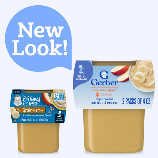 2Nd Foods Baby Food, Apple Banana with Oatmeal, 4 Oz Tubs (2 Pack)