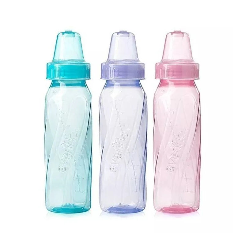 Evenflo Feeding Classic Tinted Plastic and Silicone Baby Bottles - 8Oz/12Ct: Bpa-Free, Level 1 Slow Flow