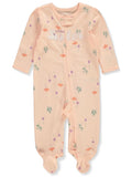Baby Girls' Sister Footed Coveralls - Orange, 6 Months (Newborn)