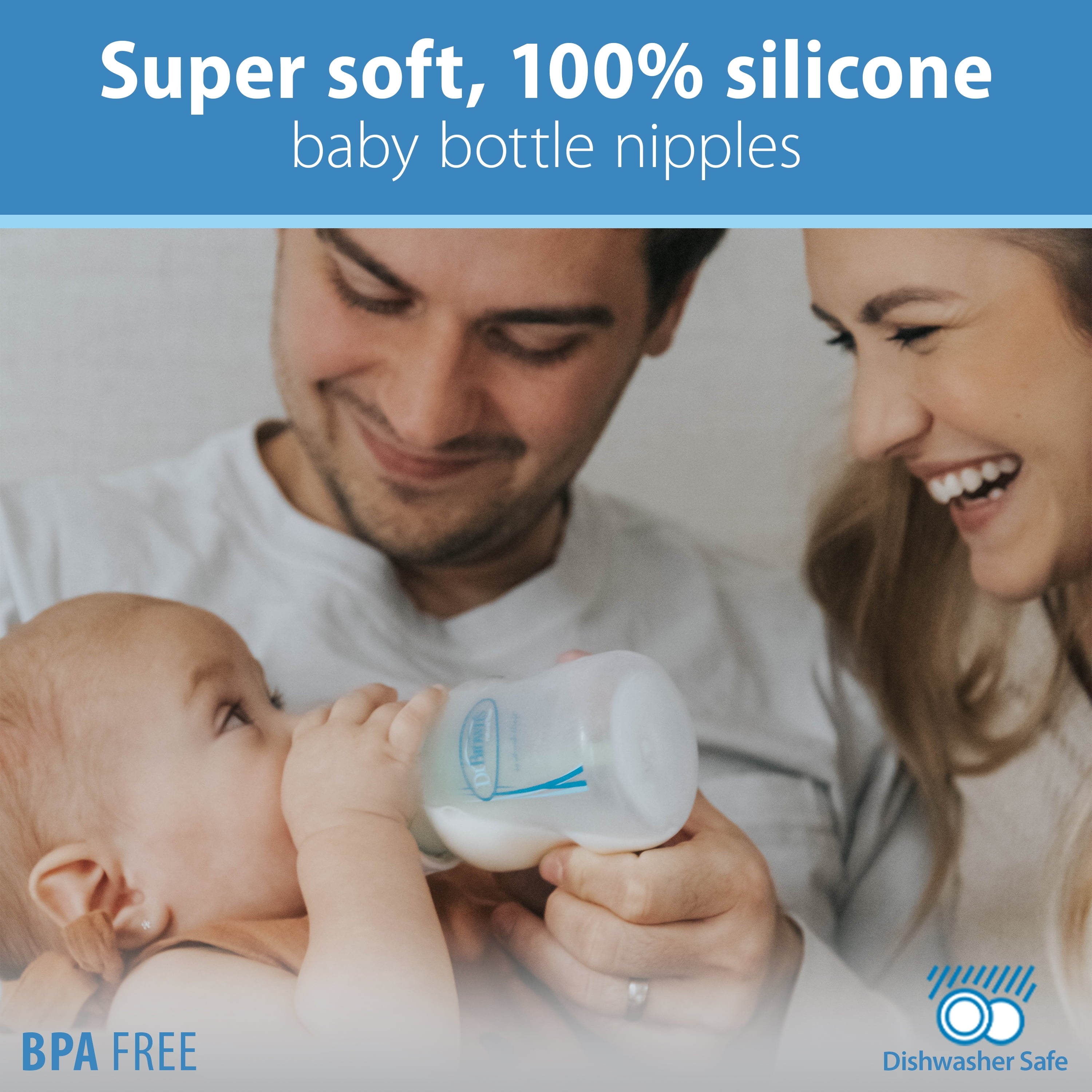 Options+ Wide-Neck Baby Bottle Nipple - Preemie, Slowest Flow - 6-Pack - 0M+