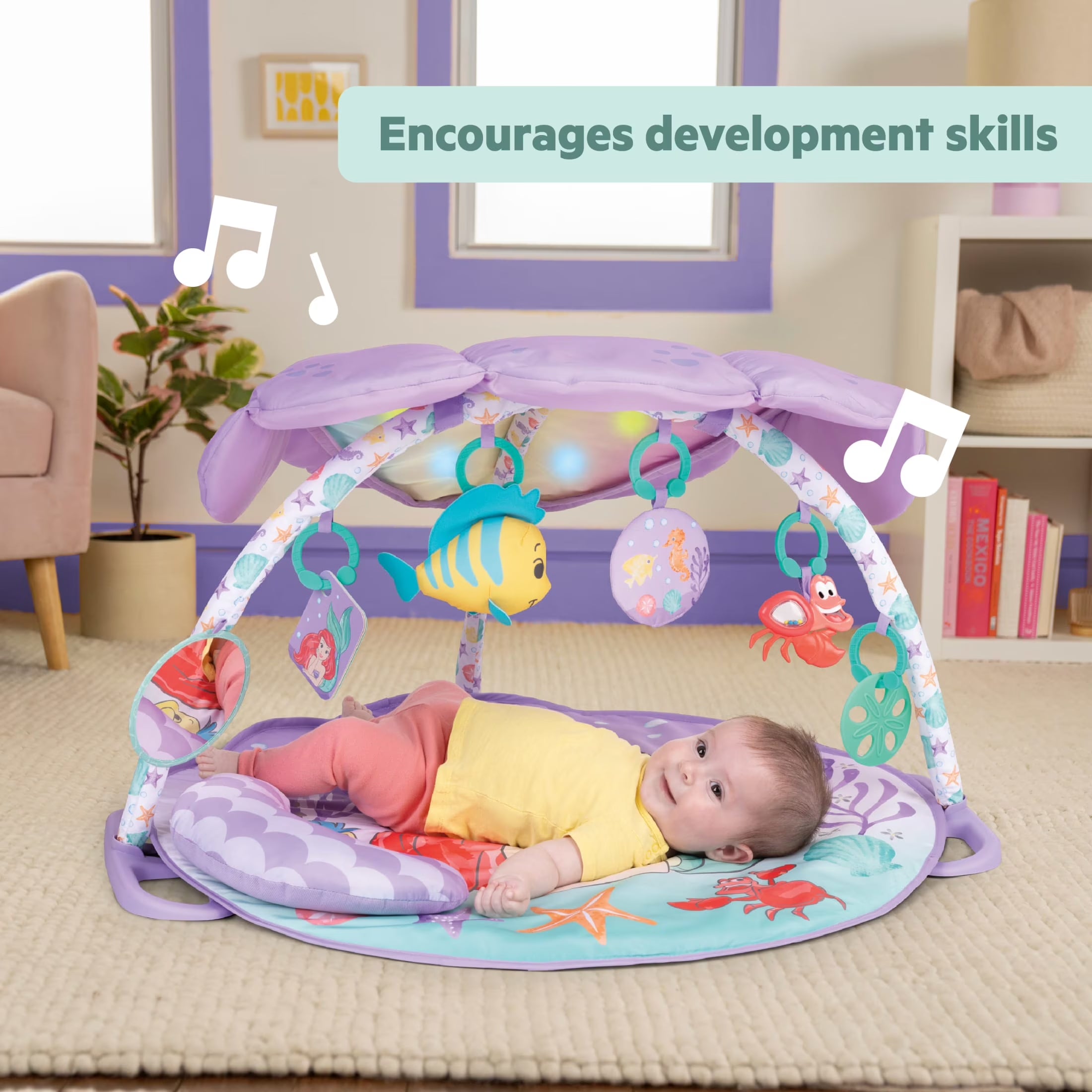 Disney Baby the Little Mermaid Baby Activity Gym & Play Mat with Tummy Time Pillow by