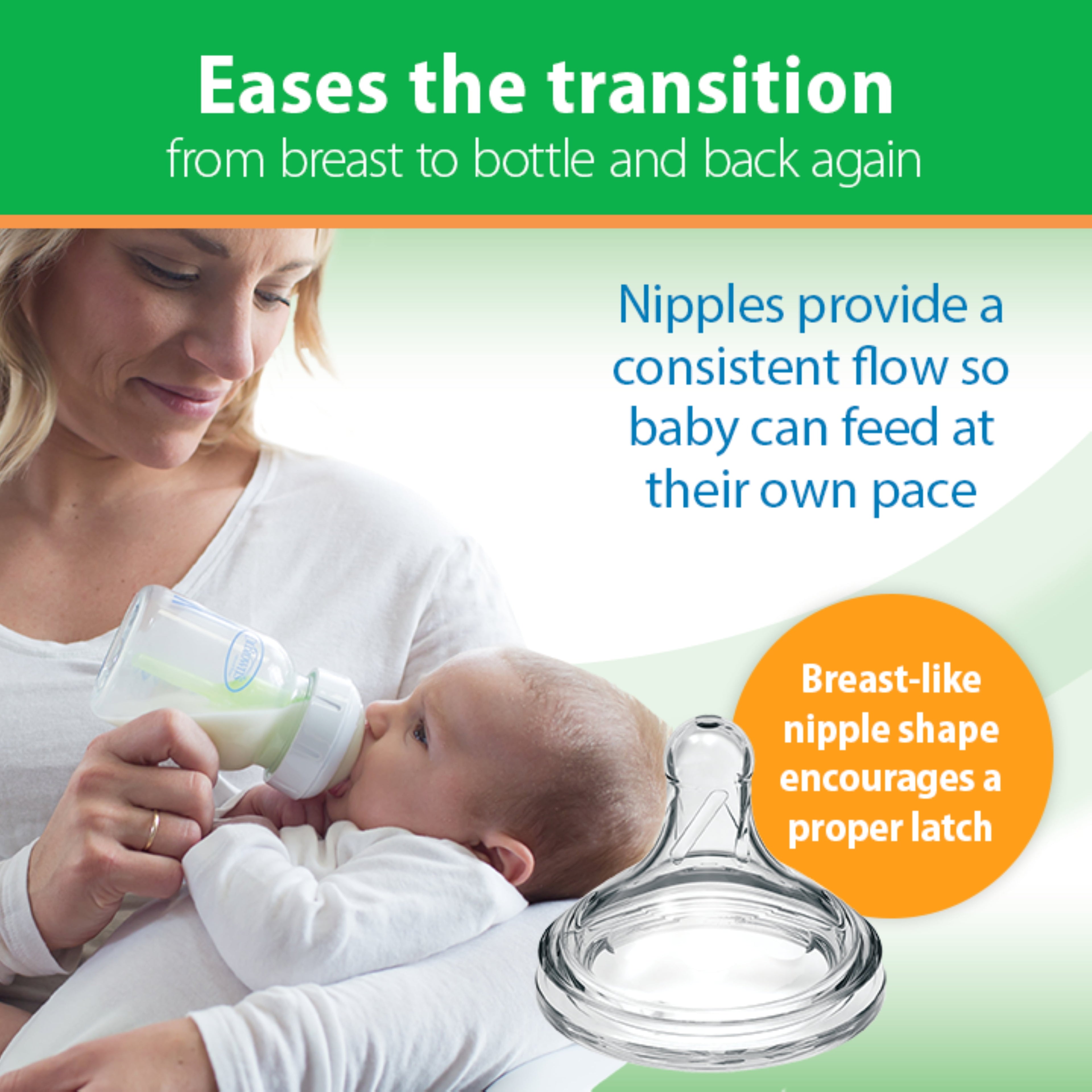 Anti-Colic Options+ Wide-Neck Glass Baby Bottle, 5Oz, Slow Flow Nipple, BPA Free, 0M+, 2-Pack
