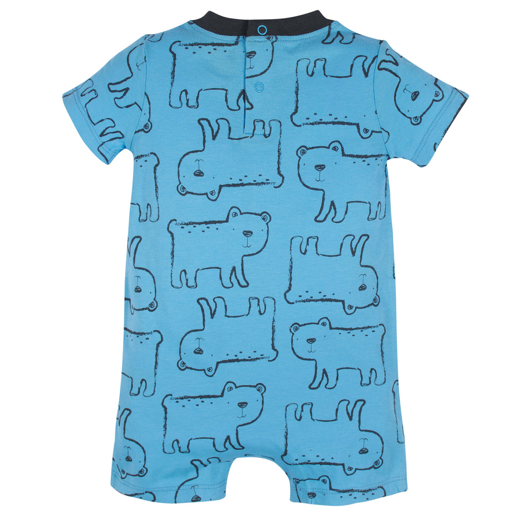 Brand Baby Boy Short Sleeve and Sleeveless Rompers, 3-Pack, Sizes 0/3 Months - 24 Months