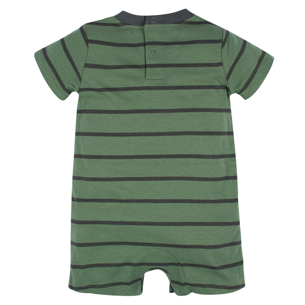 Brand Baby Boy Short Sleeve and Sleeveless Rompers, 3-Pack, Sizes 0/3 Months - 24 Months