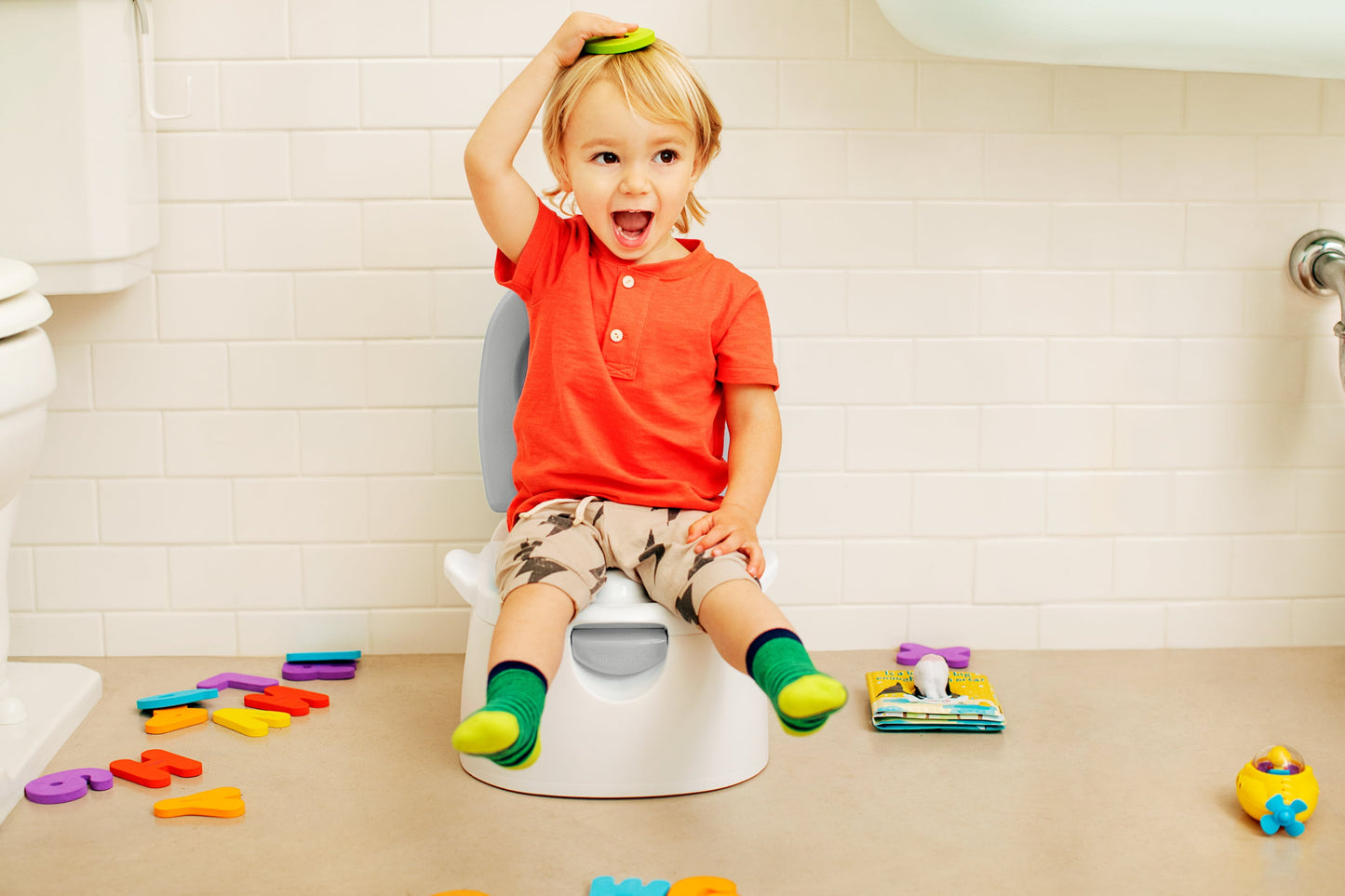 Munchkin® Multistage™ 3-In-1 Toddler Potty Seat, Potty Chair, Trainer Ring and Step Stool, White
