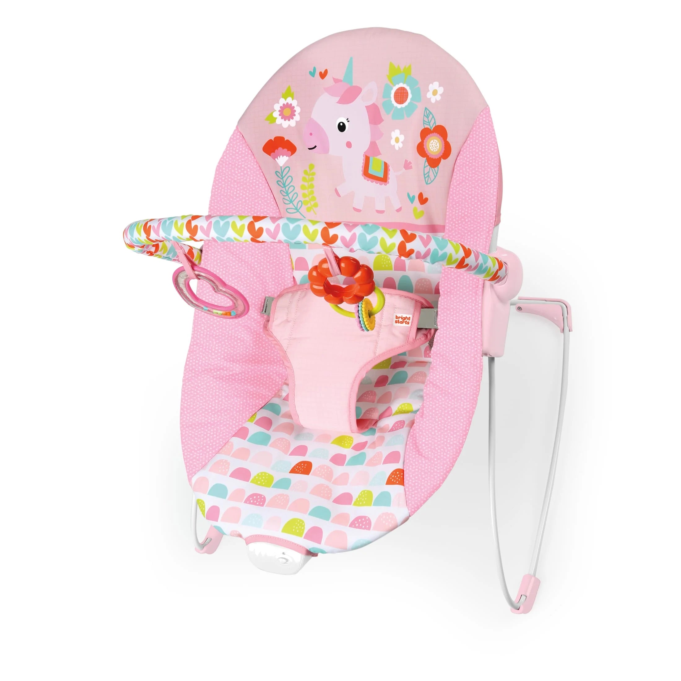 Vibrating Infant Baby Bouncer with Toys, Fantasy Unicorn