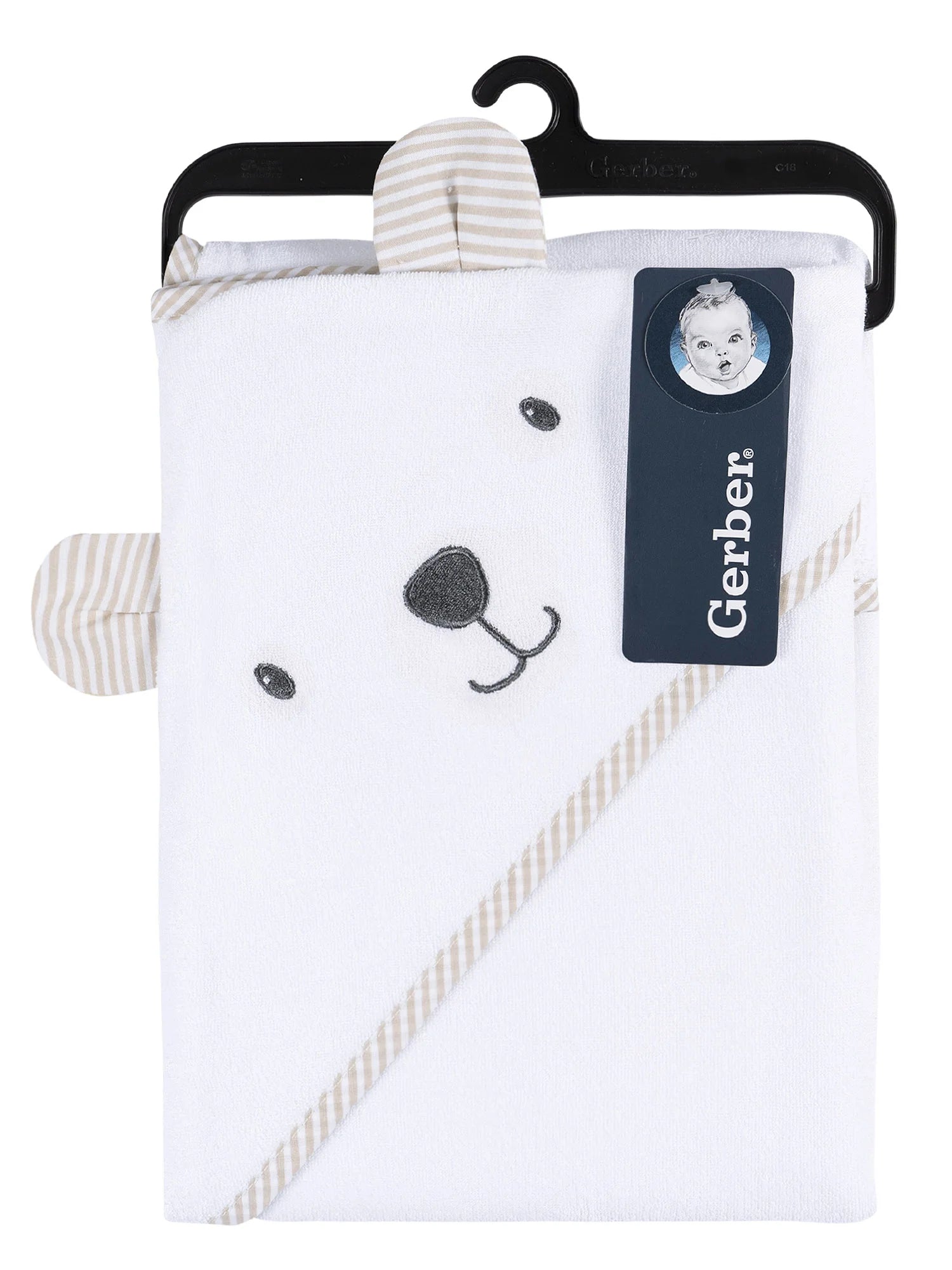 Baby Neutral White Absorbent Hooded Towel, One Size