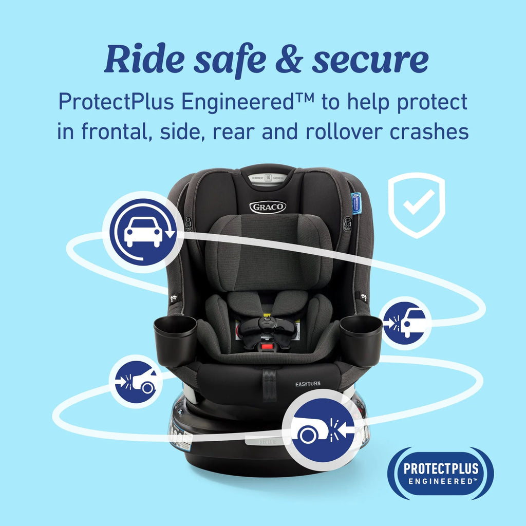 Easyturn 360 2-In-1 Convertible Car Seat, Cyran, Black