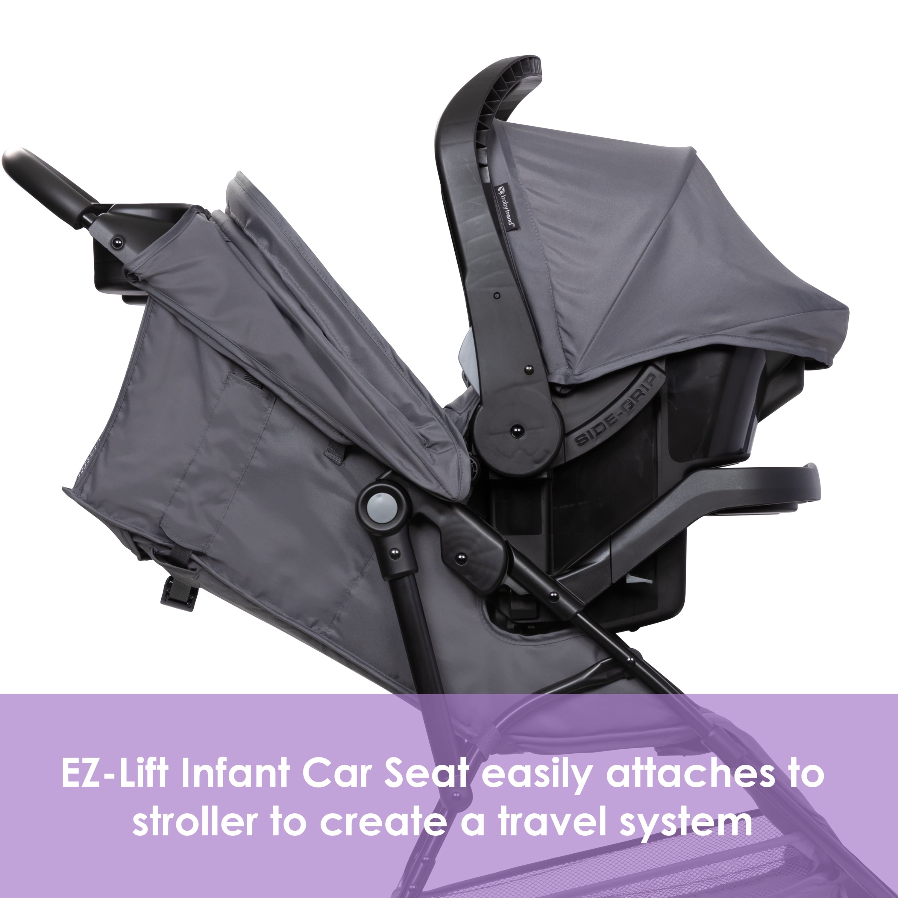 Baby Trend Venture 3-Wheel Stroller Travel System, Stellar Grey