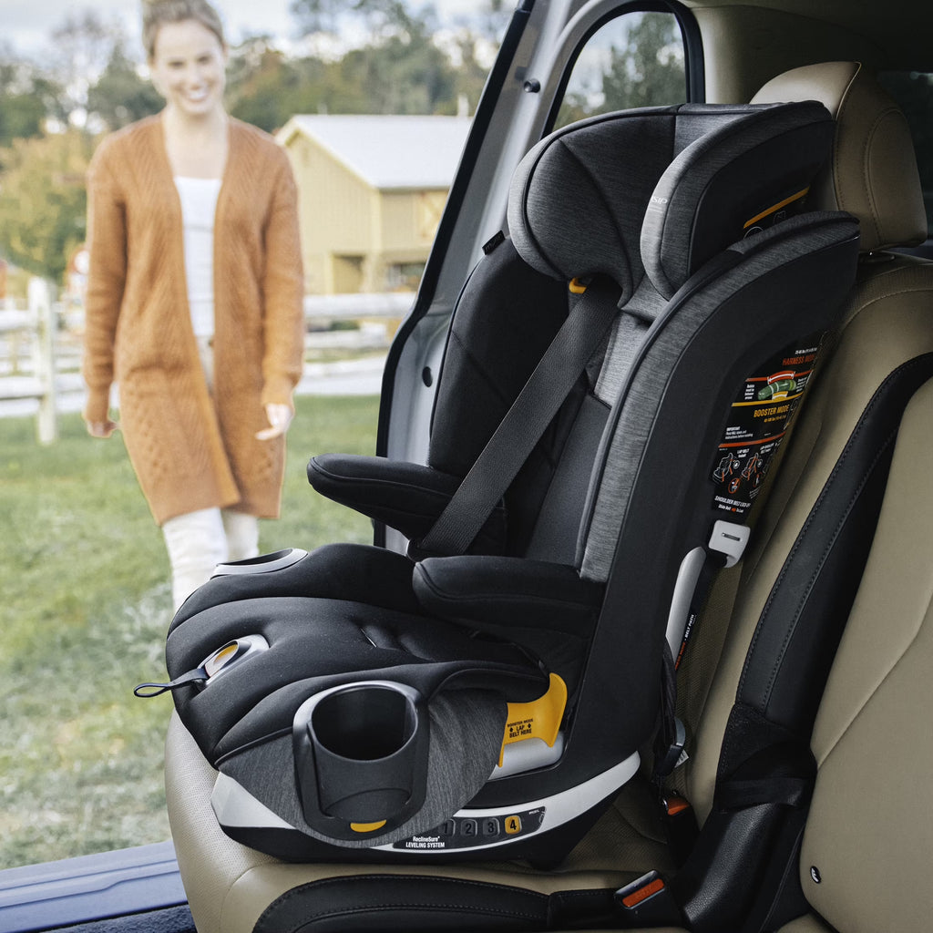 Myfit® 2-In-1 Forward-Facing Harness Booster Car Seat for Toddlers, 5-Point Harness, Belt-Positioning Booster - Iron (Black), New