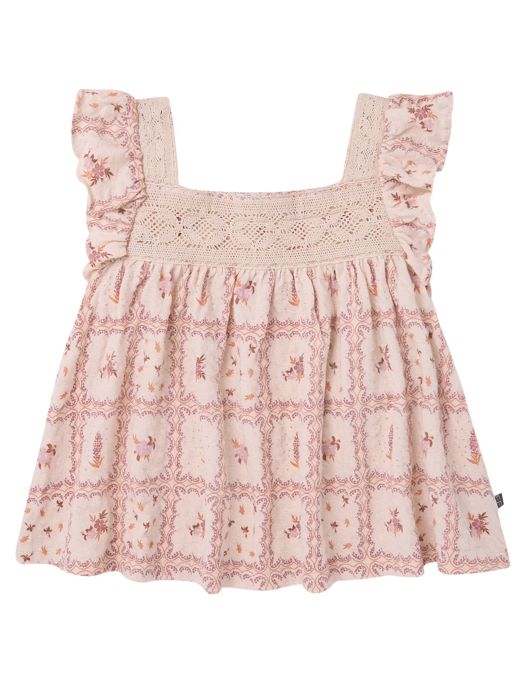 by Gerber Toddler Girl Square Neck Ruffle Outfit Set, 2-Piece, Sizes 12 Months - 5T